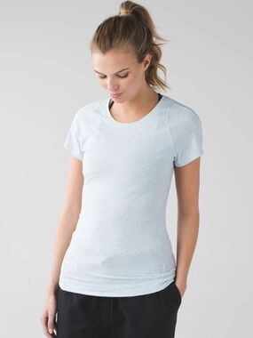 Lululemon Let Be Short Sleeve Tee Heathered Caspian Blue